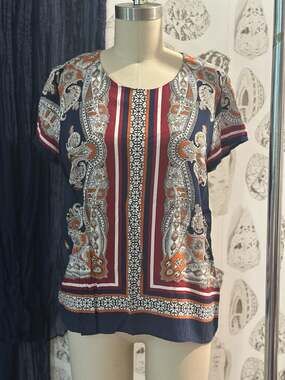 Cynthia Rowley Women's Paisley Print Rayon Blouse Size M